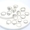 New Open Water Drop Joint Ring Hollow Love Ring 15 Piece Set Ring Jewelry