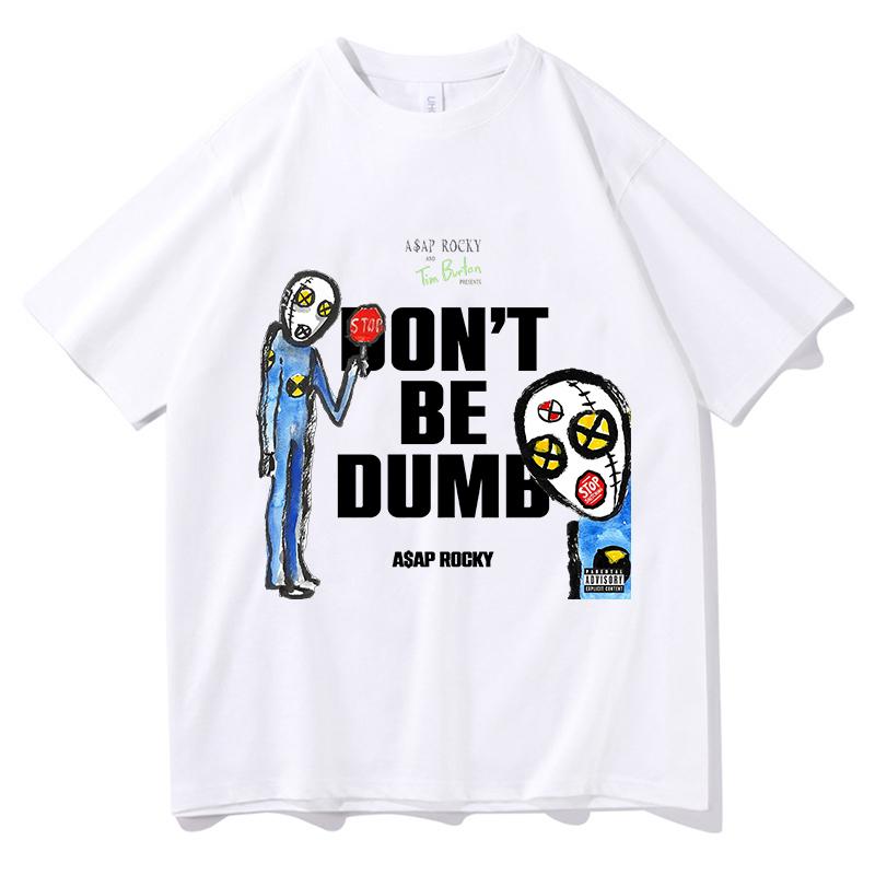 AAP ROCKY Don't Be Dumb Album Trička Unisex Čistá Bavlna Módní Ležérní Estetické Krátký Rukáv Grafické Topy Trička Streetwear