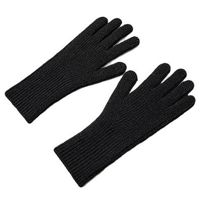 Stickade telefongloves med fingerurtag, unisex, svarta