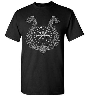 Hrdý vikingský Helm Of Awe Odin Valhalla Severská dračia loď Tričko Unisex