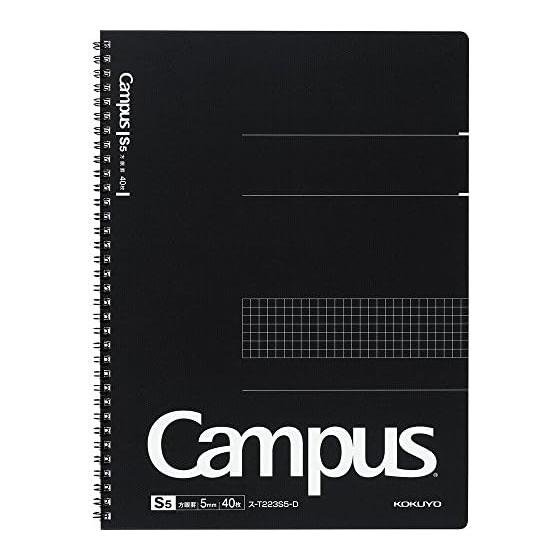 KOKUYO Campus Twin Ring Notebook для взрослых Campus Graph в линейку 40 листов S-T223S5-D
