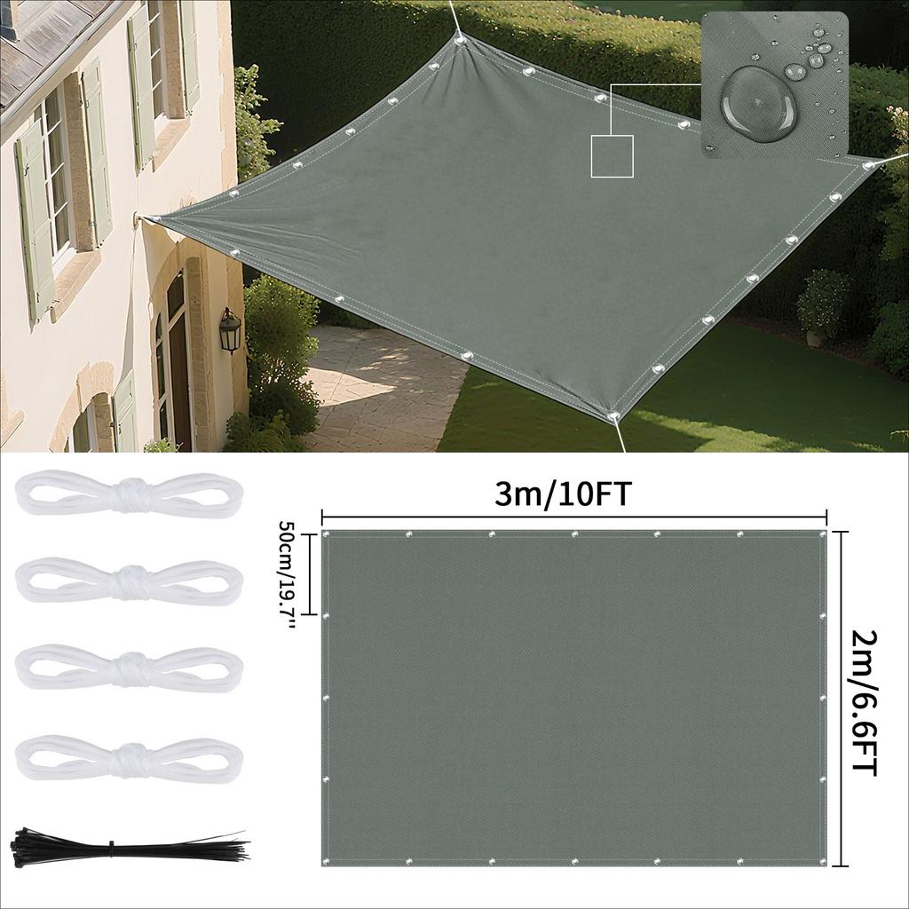 Waterproof Shade Sail with Grommets Tent Tarp Cover Sunshade Cloth Awning Canopy for Outdoor Garden Patio Camping Hiking Shelter