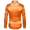 2023 Autumn Men's European Long Sleeve Shiny Casual Shirt