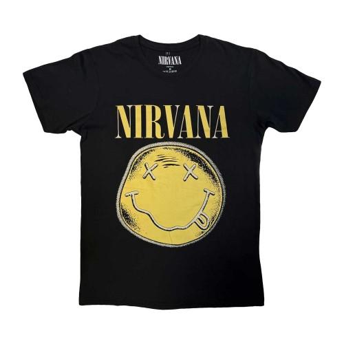 Nirvana Unisex Adult Happy Face Infill Distressed T-Shirt