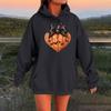 Women's Long-sleeved  Oversized Dropped Shoulder Sleeves Women's Hooded Halloween Print Plush Sweatshirt