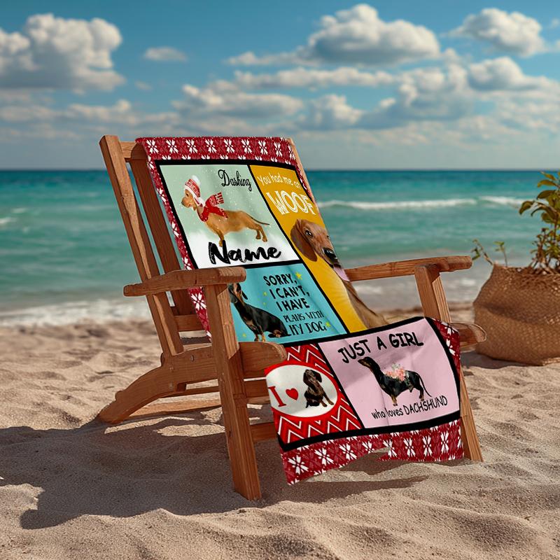 Personalisierbares ultraweiches Strandtuch mit Hundemotiv, Ideal für Pool - Camping, Tauchen - Perfekter Reisebegleiter, Lebendiges Strandtuch.