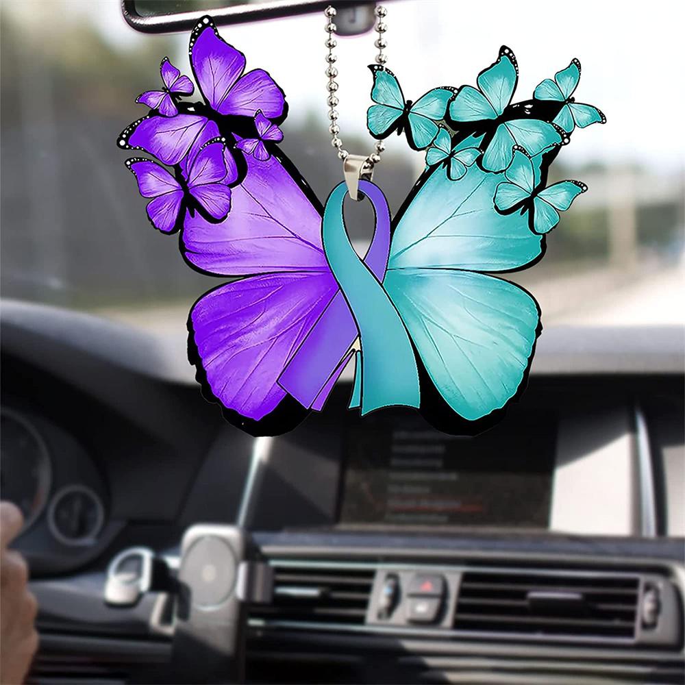 Car Pendant Stylish Personalized Style Car Interior Accessories Butterfly Cross Shape Design Widget Creative Do Not Fade Durable