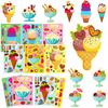 6Sheets Mix Ice Cream Style Puzzle Stickers Make A Face Stickers Cute DIY Assemble Sticker School Rewards Favors Stationery ZYF
