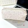 1Pcs Large Capacity Pencil Pouch Pink Small Floral Pencil Case Handheld Pen Bag Cosmetic Portable Gift For Office School Teen