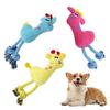 Plush Deer Dog Toy Squeaky Stuffed Animal Dog Chew Toy Interactive Rope Knot Tug-of-War Toy for Dogs Teeth Cleaning Boredom Relief