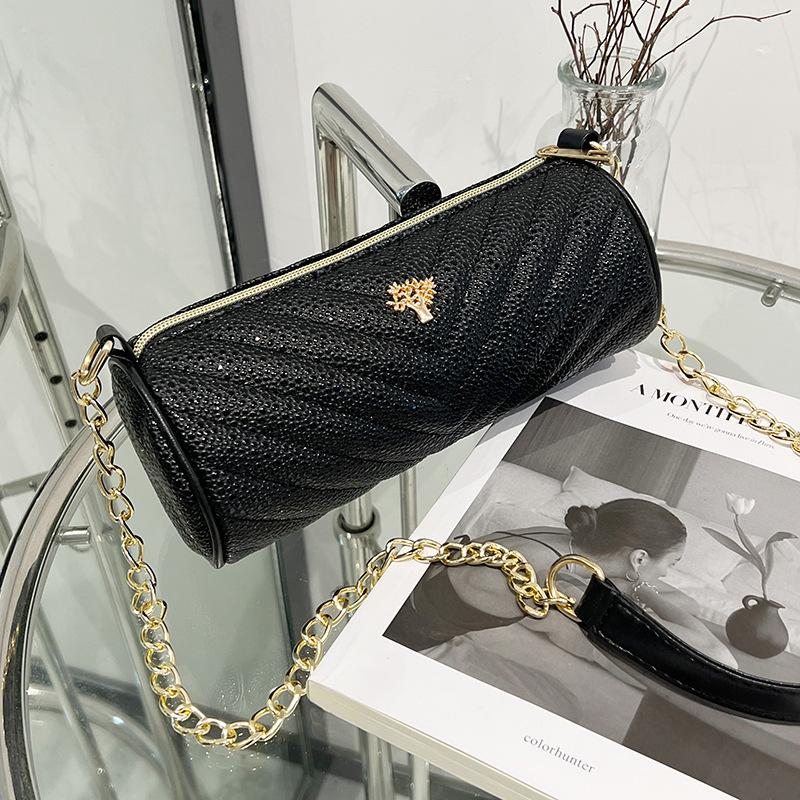 Cylinder bag women's bag fashion new simple women's bag niche design embroidered bag