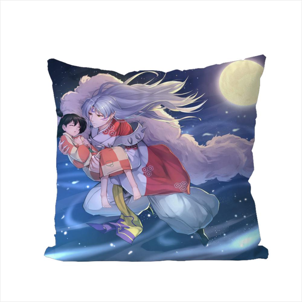 Inuyasha Pillow Case For Car Sofa Decorative Home Doublesided Print Plush Square Throw Pillow Cushion Cover
