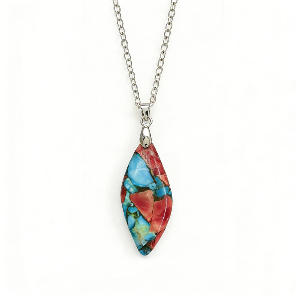 Exclusive Natural Stone Plated 18K Real Gold Chain Pendant Necklace Earrings Jewelry
