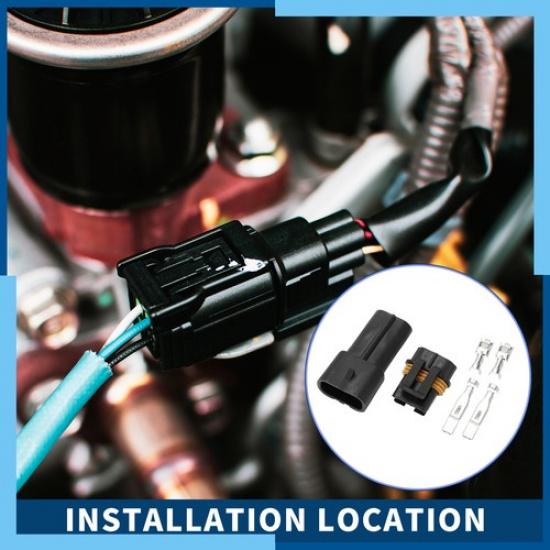 Set(1) Car 2 Pin Radiator Fan Connector Plug Male Female Wire Terminal For Honda