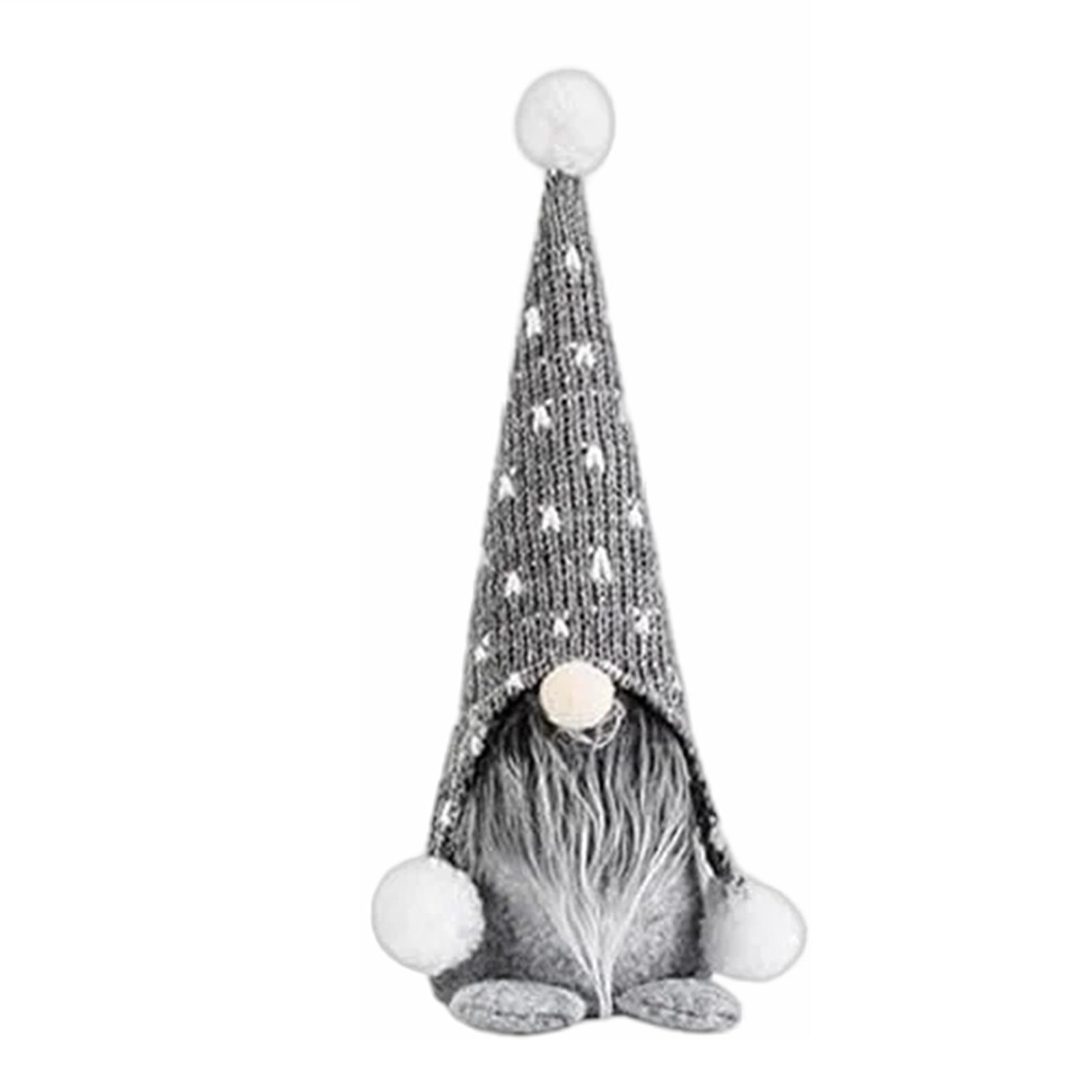 Nordic Knit Hat Rudolph Gnome Ornament серый