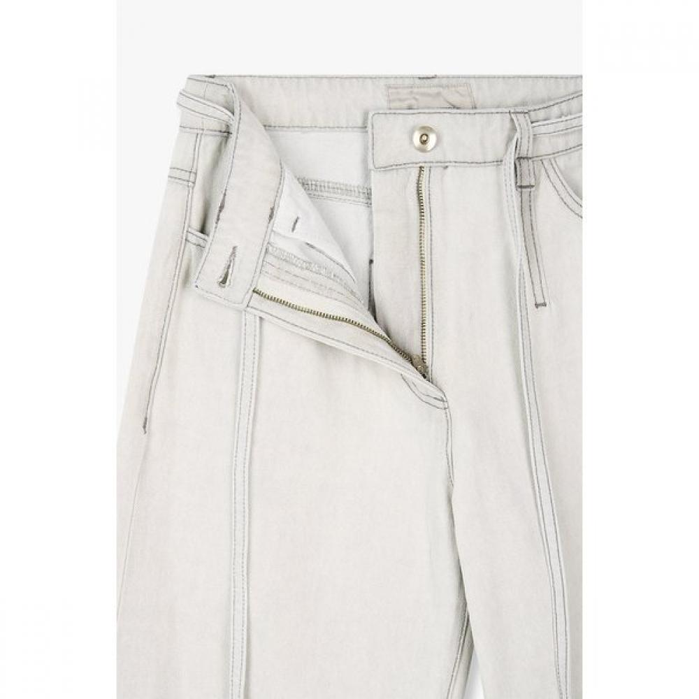 Vov Belted Semi Wide Denim Pants  7156155001 