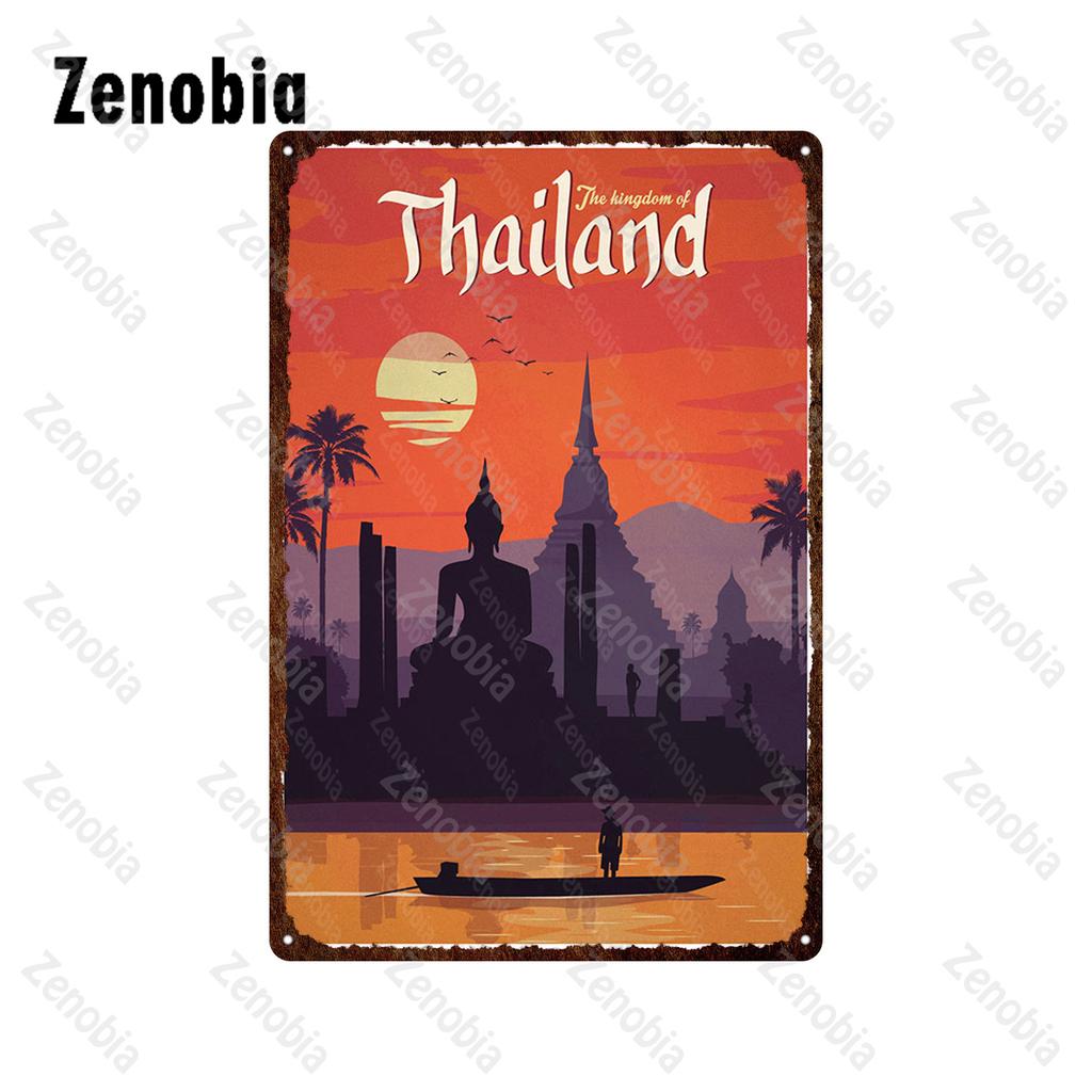 Country Landscape Metal Poster Classic National Landmark Building Metal Sign Vintage Tin Sign Wall Stickers for Home Decoration