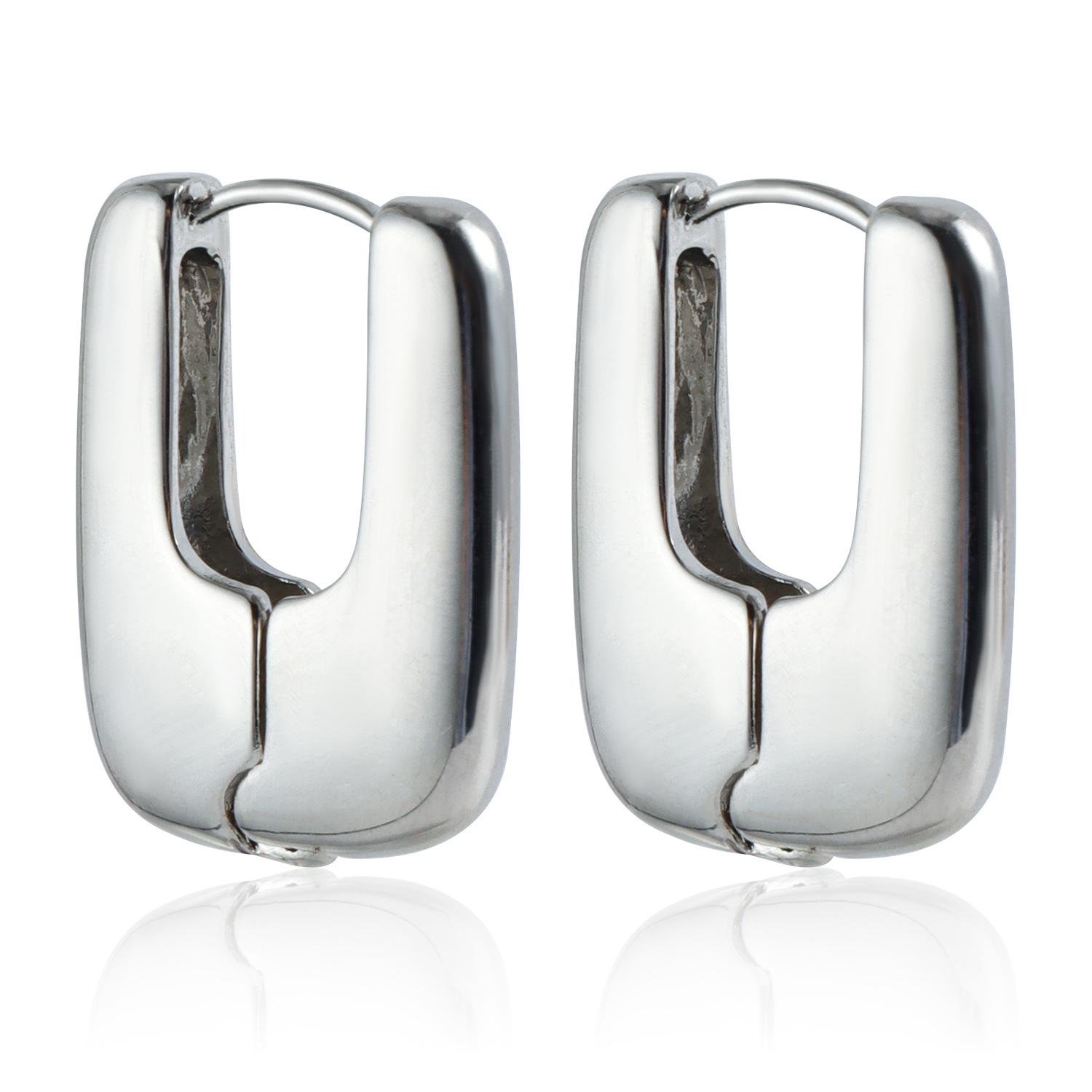 

Retro geometric U-shaped metal wind ear buckle earrings, fashionable and high-end light luxury earrings
