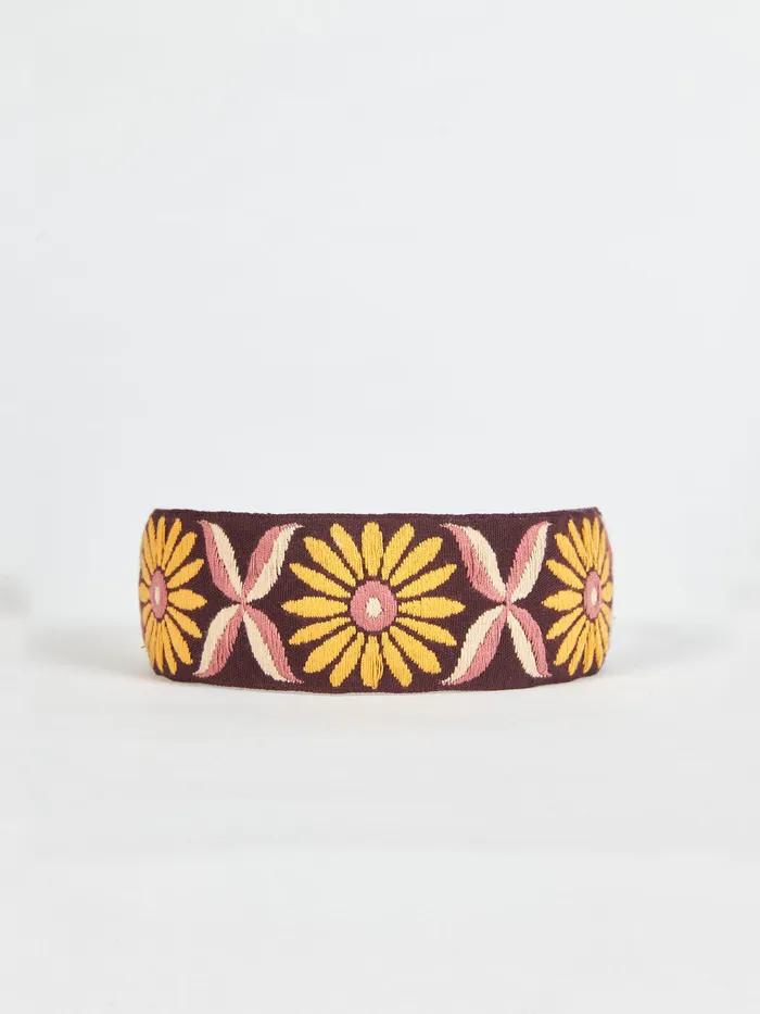 LALA Sunflower Embroidery Hairband P-Coral