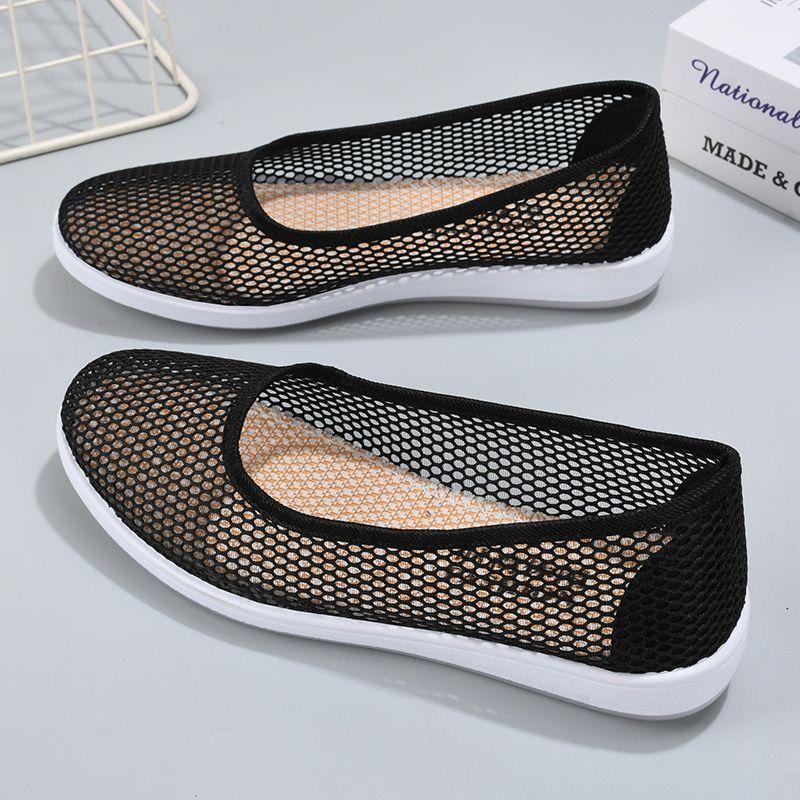 Scarpe estive da donna basse casual in rete con comode scarpe basse resistenti all'usura e versatili per il lavoro
