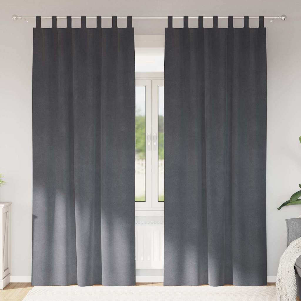 vidaXL Vorhänge 2 stk. Hellgrau 140 x 245 cm Samt hellgrau