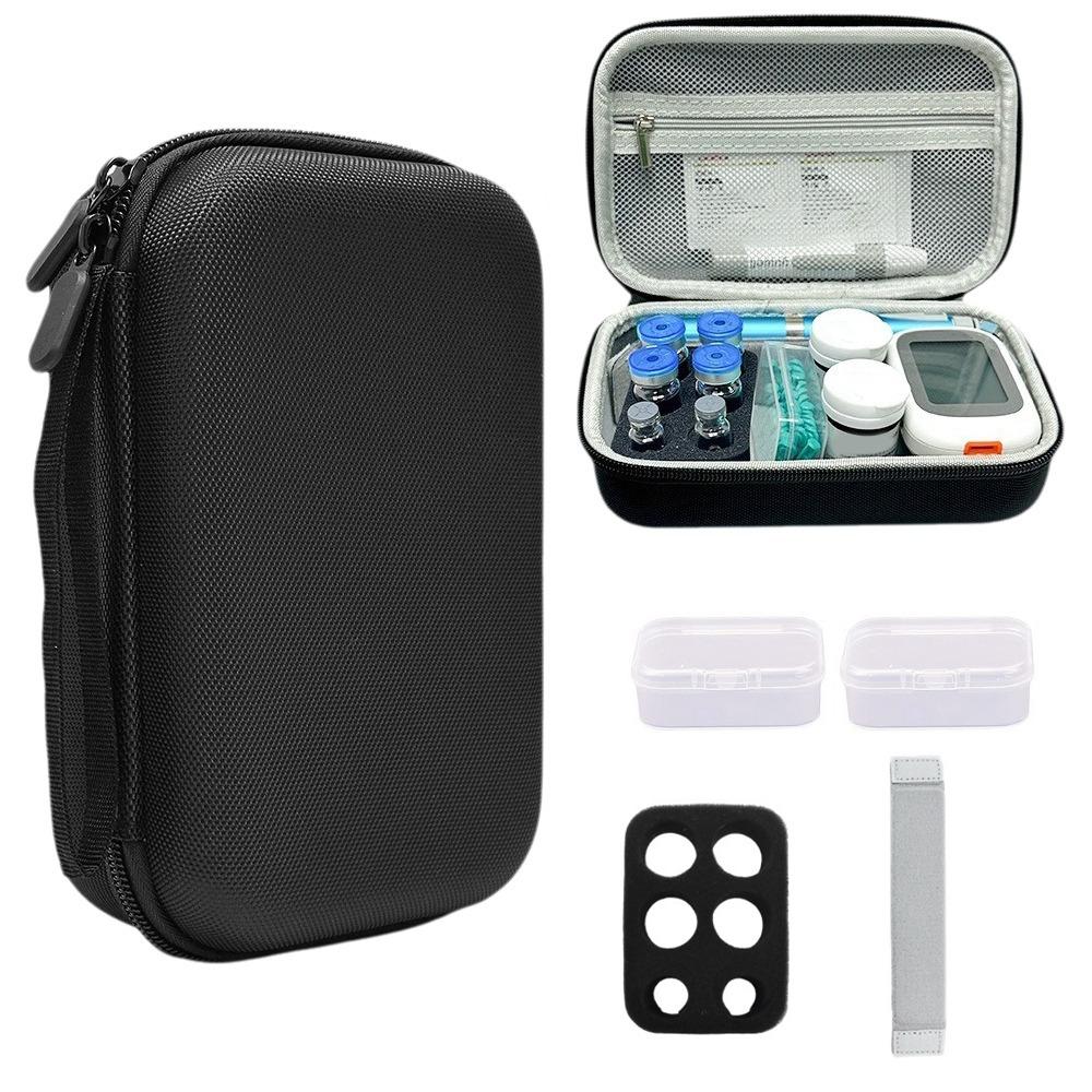 EVA Glucose Meter Storage Box Large Capacity Waterproof Insulin Vial Storage Case Dust-proof Shockproof Insulin Organizer