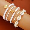 5PCS Boho Rice Beads Starfish Shell Pendant Anklets for Women Fashion Polymer Clay Foot Chains New Female Summer Beach Jewelry
