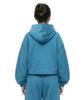 String Oversized Crop Hoodie - Peacock Green