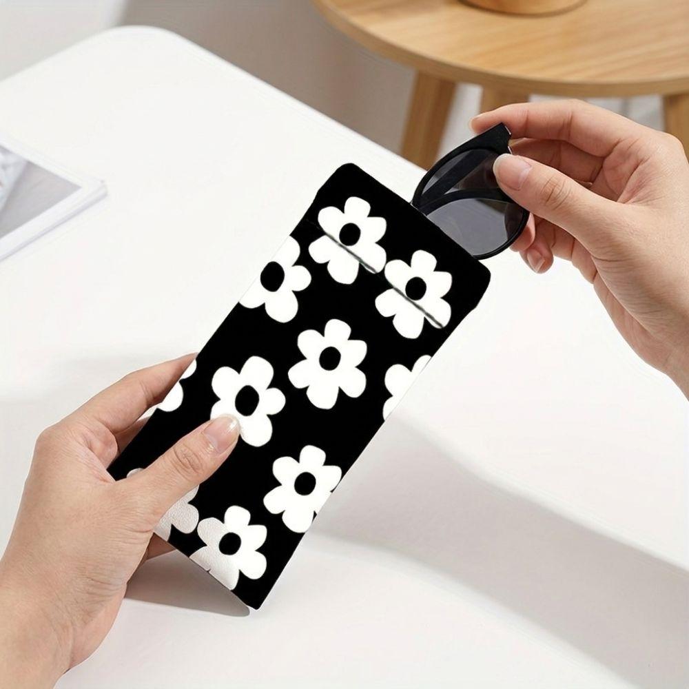 Floral Print Glasses Bag Waterproof Sunglasses Pouch Korean Style Eyewear Storage Bag For Women