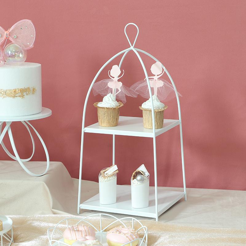 European White Dessert Table Decoration Wedding Table Display Frame Set Macaron Afternoon Tea Cake Dessert Tray
