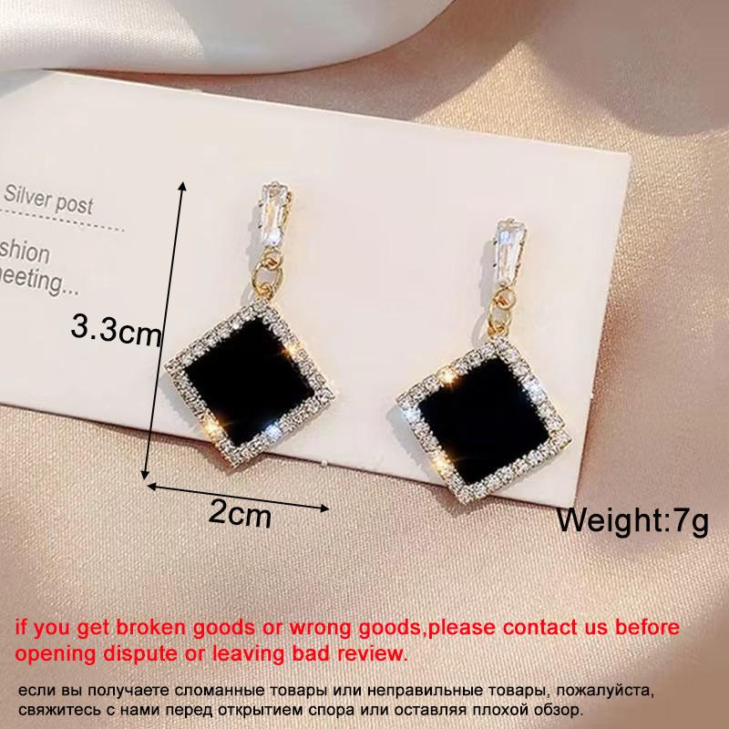 New Square Long Hanging Earrings for Women Colorful Enamel Geometric Statement Dangle Earrings Girls Drop Earrings pendientes