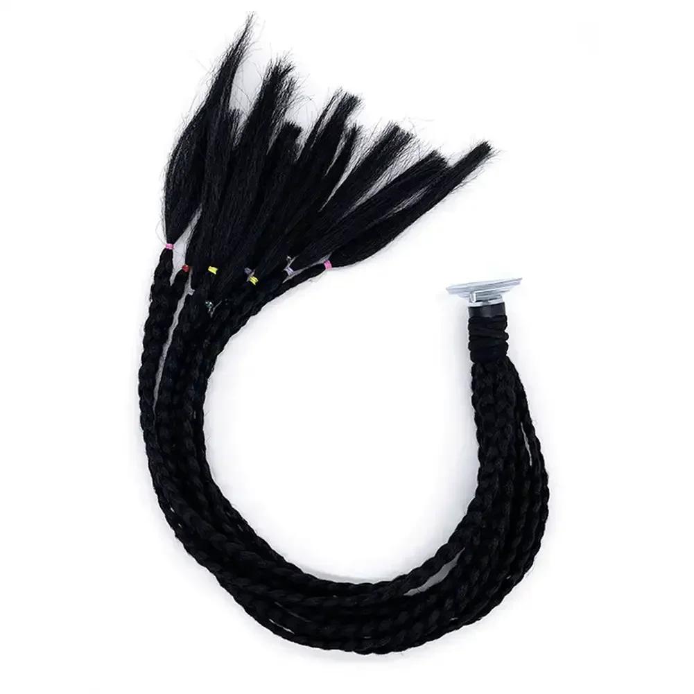 

Дреды для шлема, косички для мотоцикла, грязная косичка, градиентная синтетическая косичка с присоской чёрный