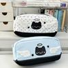 Polka Dot Cat Pattern Pencil Case Large Capacity Pen Bag Fashion Stationery Organizer  Gift