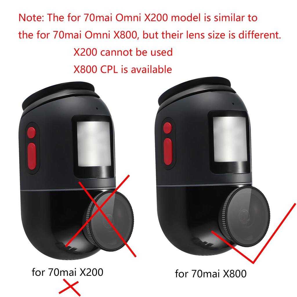 Pro 70mai Autokameru X800 CPL Filtr Snížení odlesků Zlepšení kontrastu pro 70mai Zadní kameru RC14 CPL Filtr