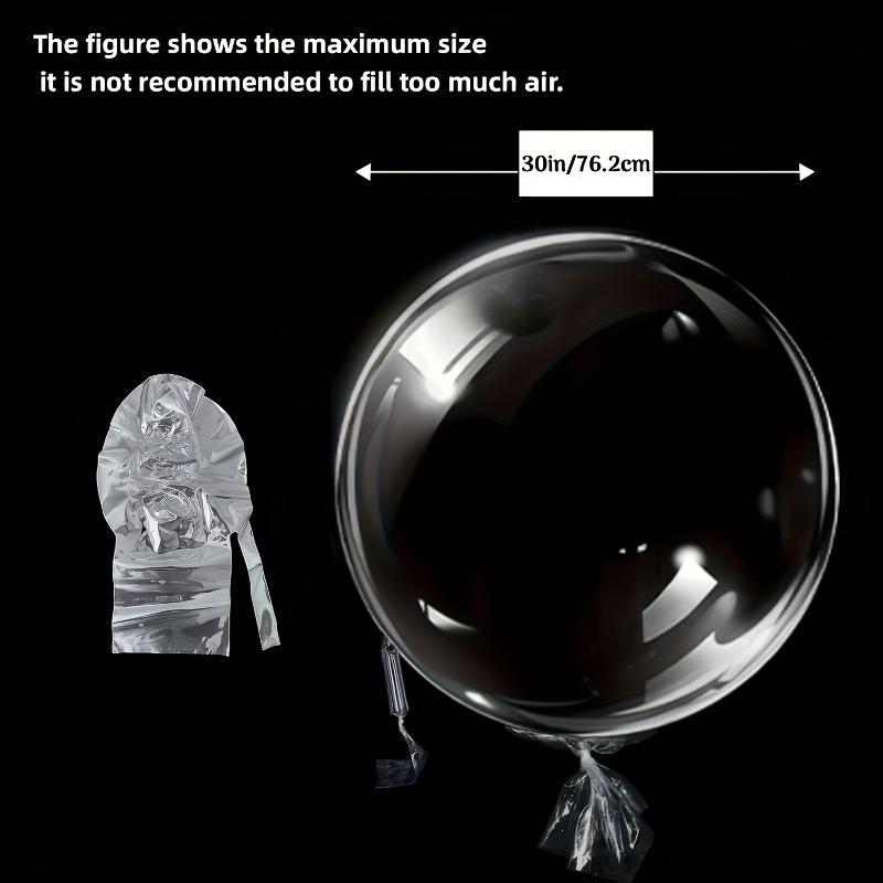 6pcs 30-Inch Transparent Bobo Balloons Fillable Clear Bubble Balloon for Wedding Birthday Party Decoration Air Helium Ballon