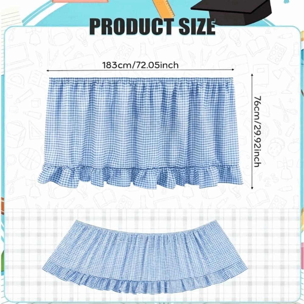 Ruffled Edge Gingham Table Skirt Hook and Loop Plaid Ruffled Table Skirt Wedding
