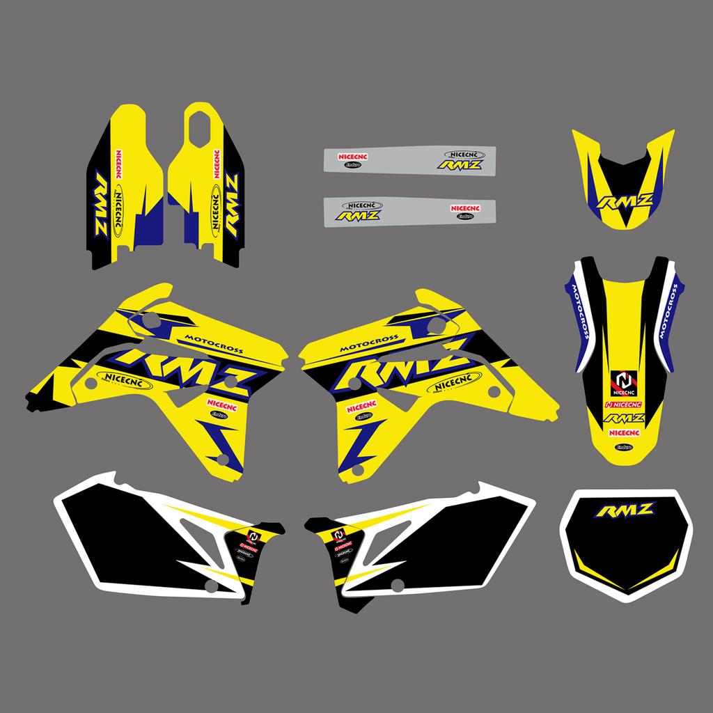NICECNC For Suzuki RMZ450 RMZ 450 RM-Z 450 2007 Motorcycle Fairing Graphics Background Decals Sticker Kit Customize