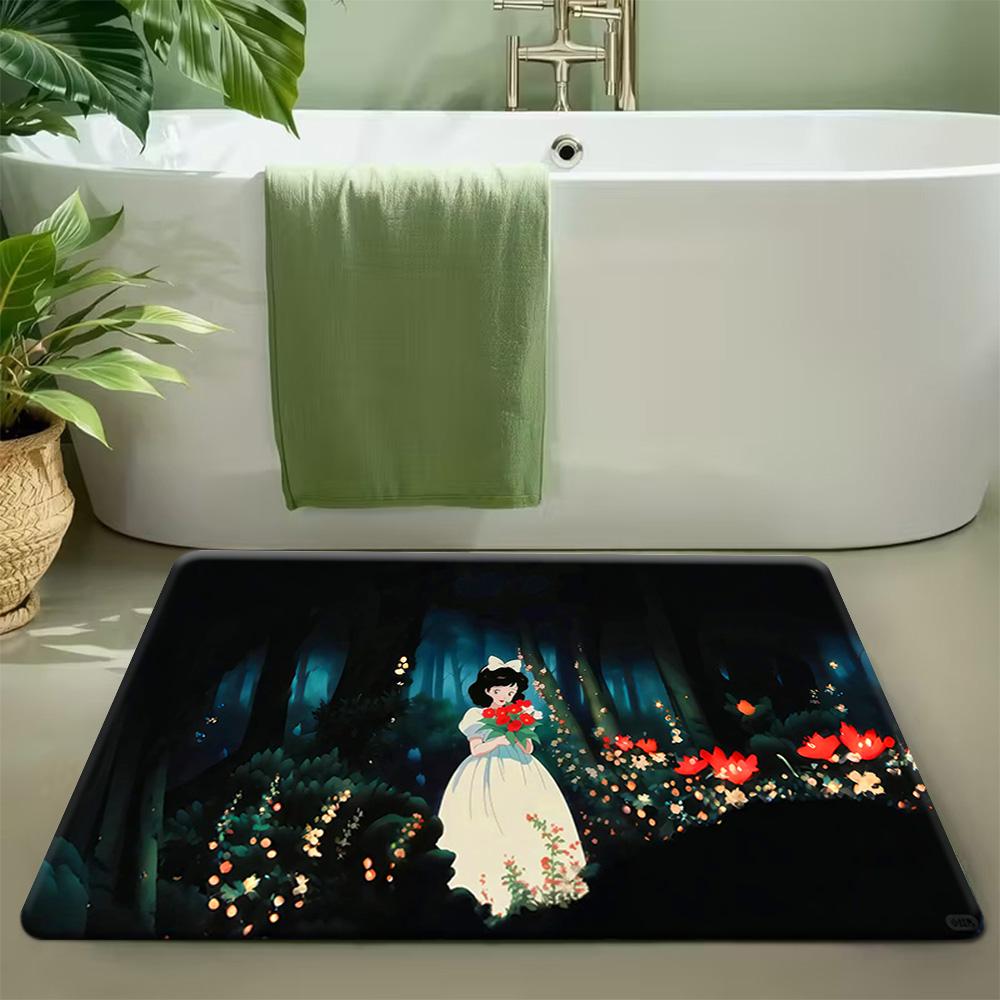 1pc  Polyester Doormat Beauty and the Beast Welcome Doormat-Non-Slip Bathroom Floor Mats- Perfect for Home Entry, Bedroom and