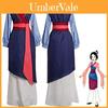 Elegant Mulan Traditional Kimono Dress Full Set For Halloween Party Cosplay
