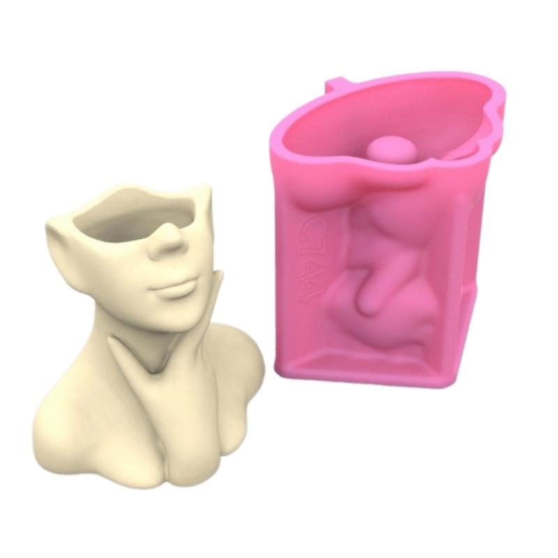 Abstract Portrait Flowerpot Mould Human Shaped Silicone Molds Succulents Planter Epoxy Resin Molds Indoor Home Decors