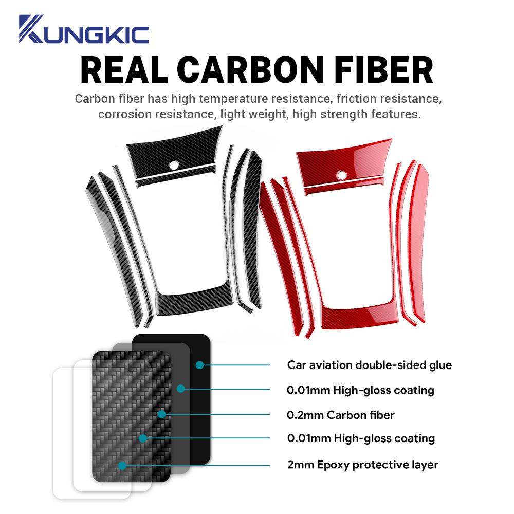 Real Soft Carbon Fiber Sticker For Vauxhall Opel Astra H MK5 2004 2005 2006 2007 2008 2009 2010 LHD RHD Car Gear Shift Panel Tri