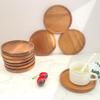 Round Acacia Wood Non-Slip Coaster Mat (13cm) for Tea, Coffee, or Desktop Protection