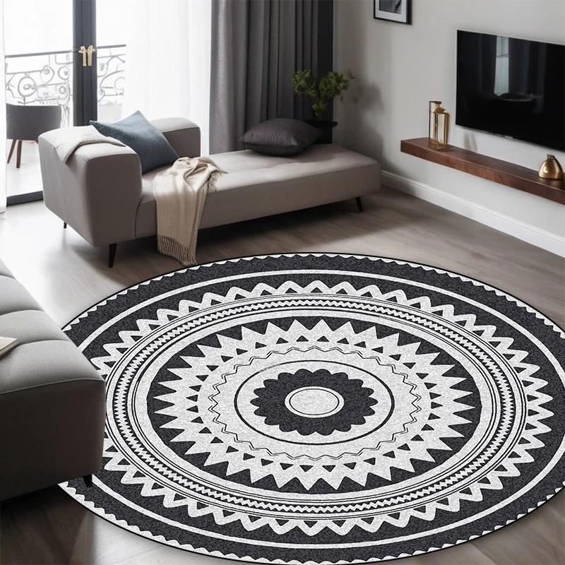 Round Short Pile European Carpets for Living Room Decoration Rugs for Bedroom Decor Carpet Non-slip Area Rug Persia Floor Mats