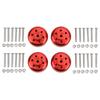 4WD Rubber Tires Aluminum Alloy Wheel Hub for WPL C14 C24 B14 B24 B16 B36 1/16 RC Car Upgrade PartRed