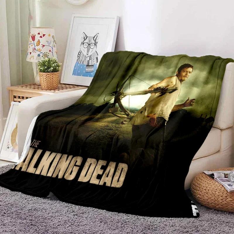 Drama The Walking Dead Series Soft Throw Blanket Zombie Movie Printed Bedspread Sofa  Couch Camping Cover Home Decor