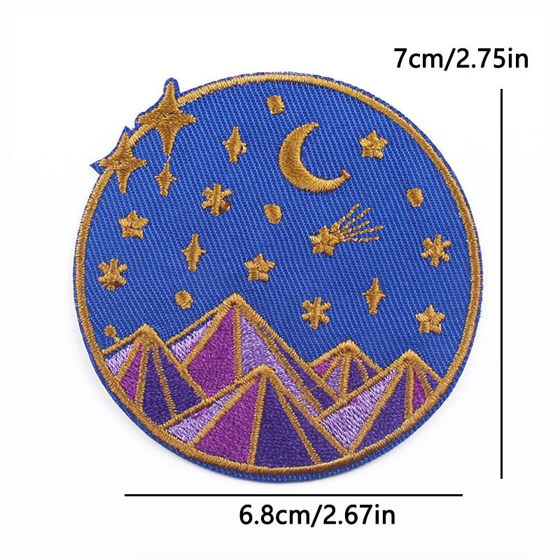 Outdoor Mountain Applique Iron On Patches For Clothing Stickers Camping Adventure Embroidered Patches On Clothes Decorate Badges