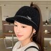 High ponytail empty top knitted cap women's autumn and winter knitted wool thermal hat can tie ponytail baseball cap tide
