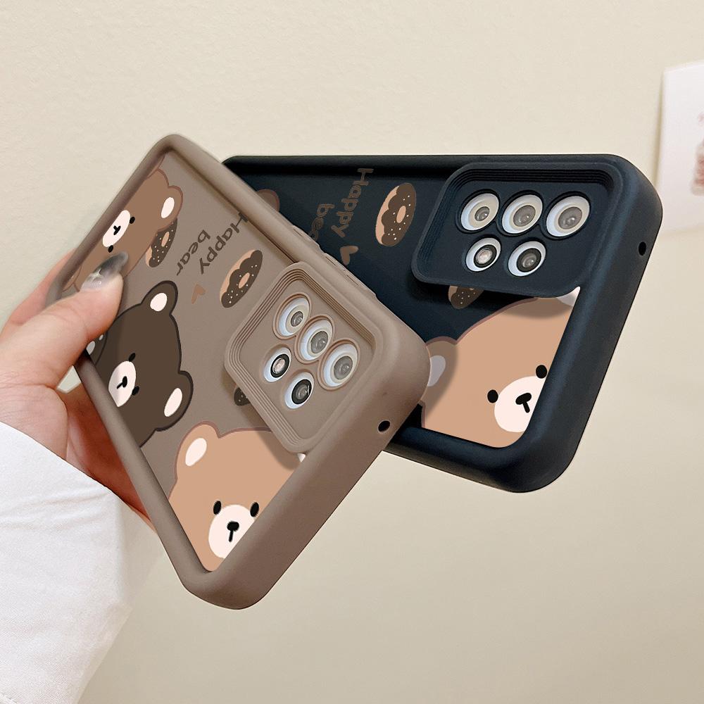 Cute Bear Soft Silicone Case For Samsung A54 5G A53 A55 A52 A34 A35 A51 A32 A25 A24 A23 A13 A14 A12 S23 Ultra S21 S20 FE Cover
