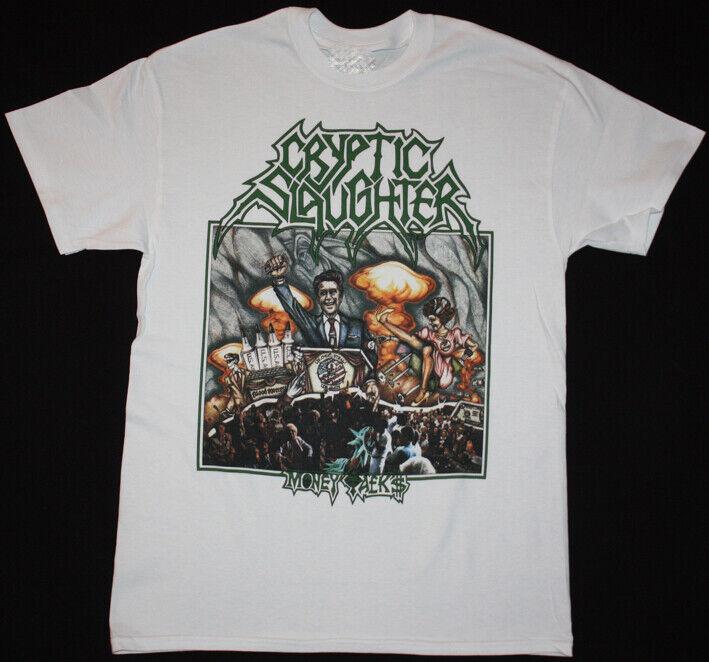 Vintage CRYPTIC SLAUGHTER Music Tour Cotton Full Size Unisex White Shirt