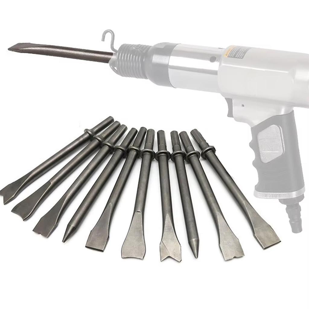 Heavy Duty Smoothing Air Hammer Pneumatic Chisel Bits Tools Pneumatic Chisels with Spring for Construction Repair Task